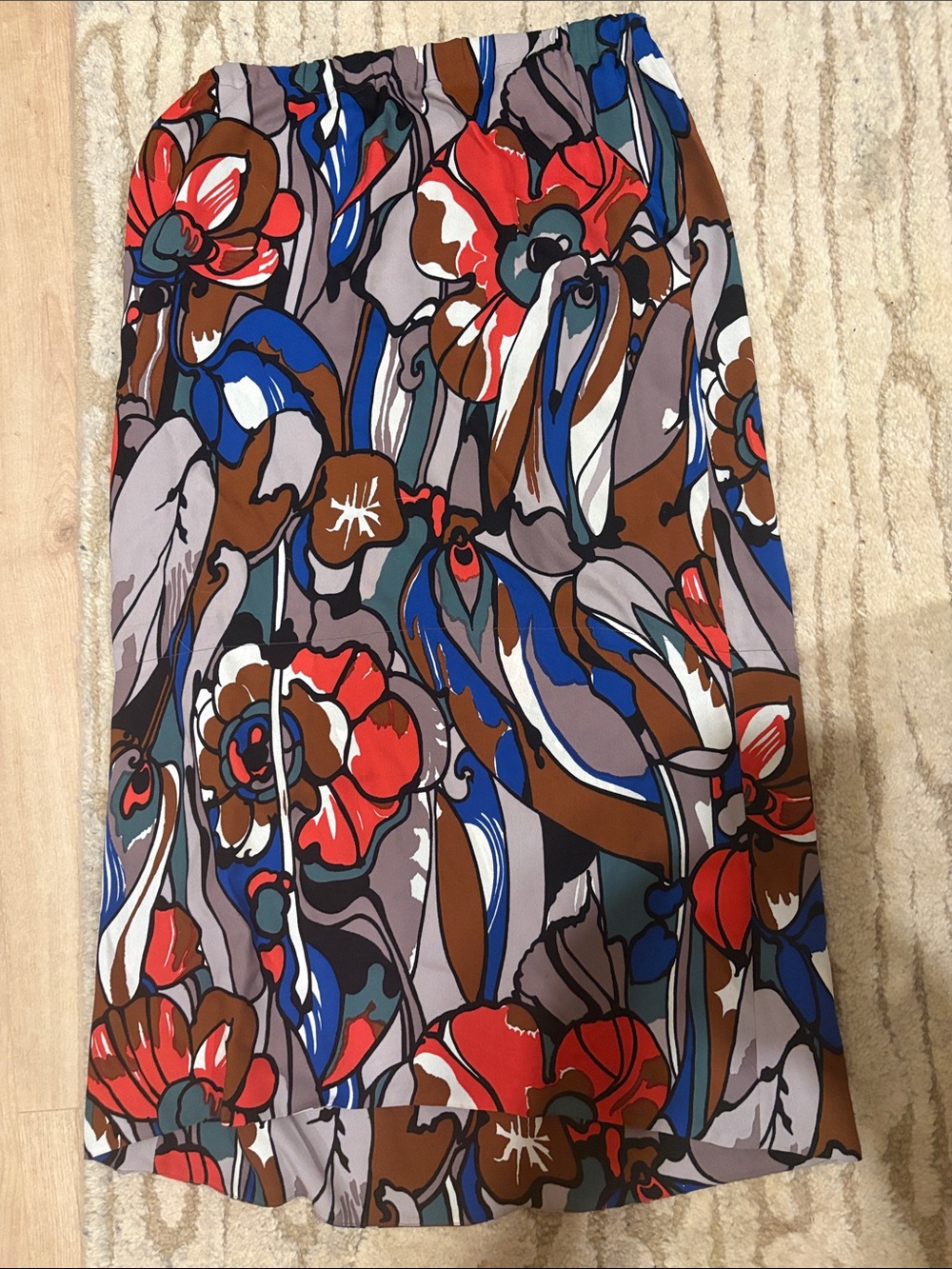 Marni Floral Midi Skirt in Bold Abstract Print